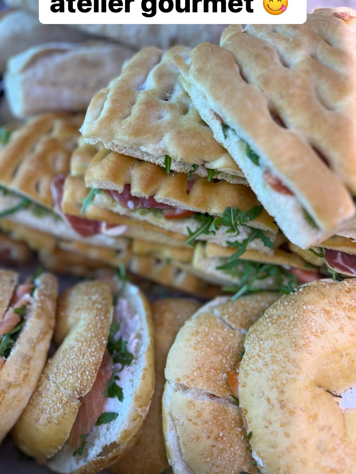 Focaccia italienne et sandwichs de l'Atelier Gourmet
