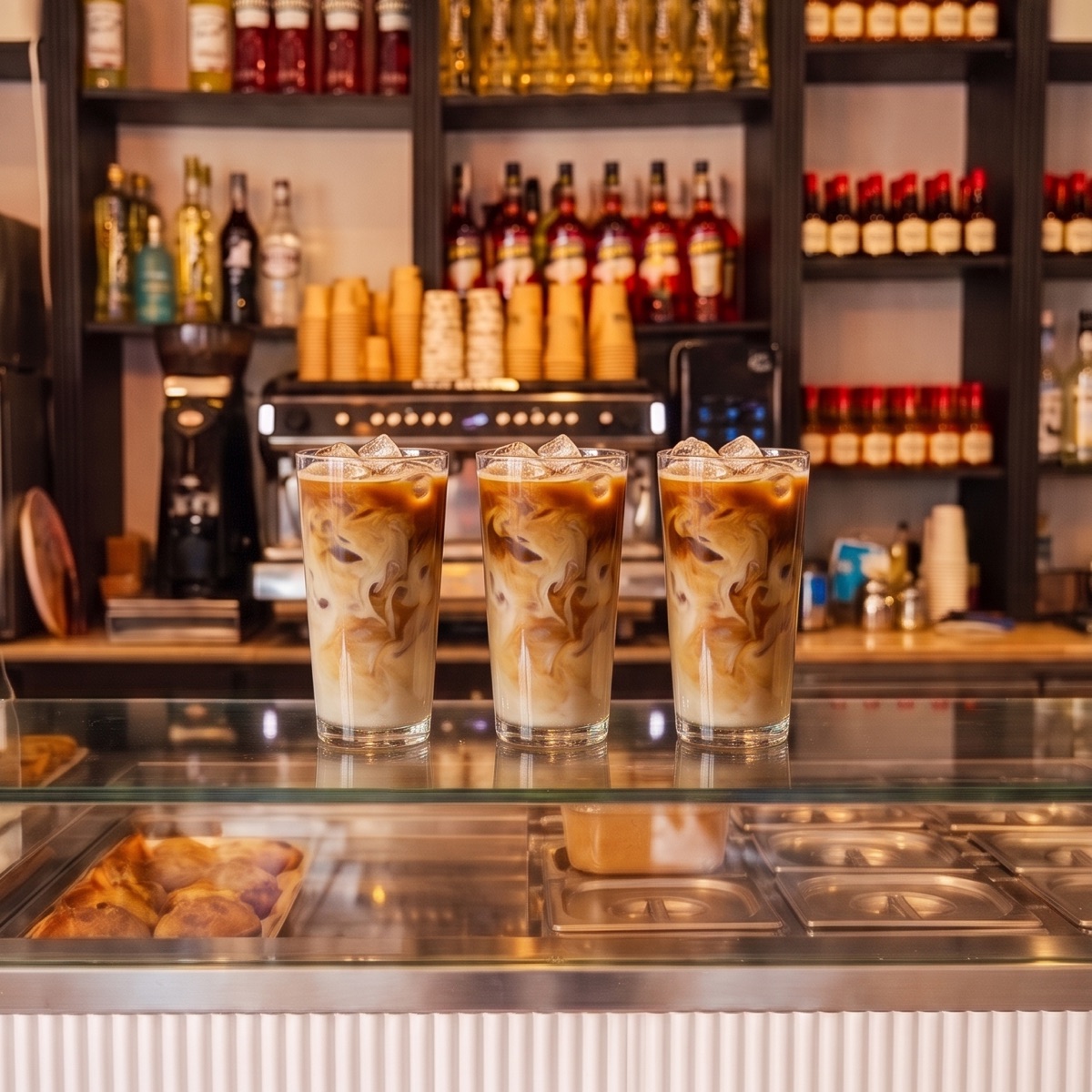 Cafés glacés préparés au comptoir