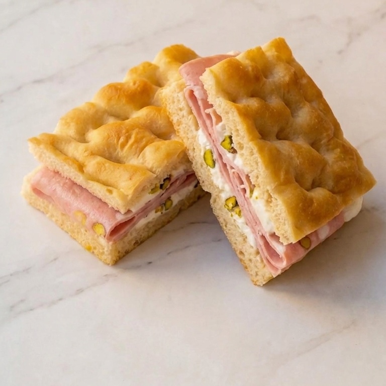 Focaccia mortadella et pistache